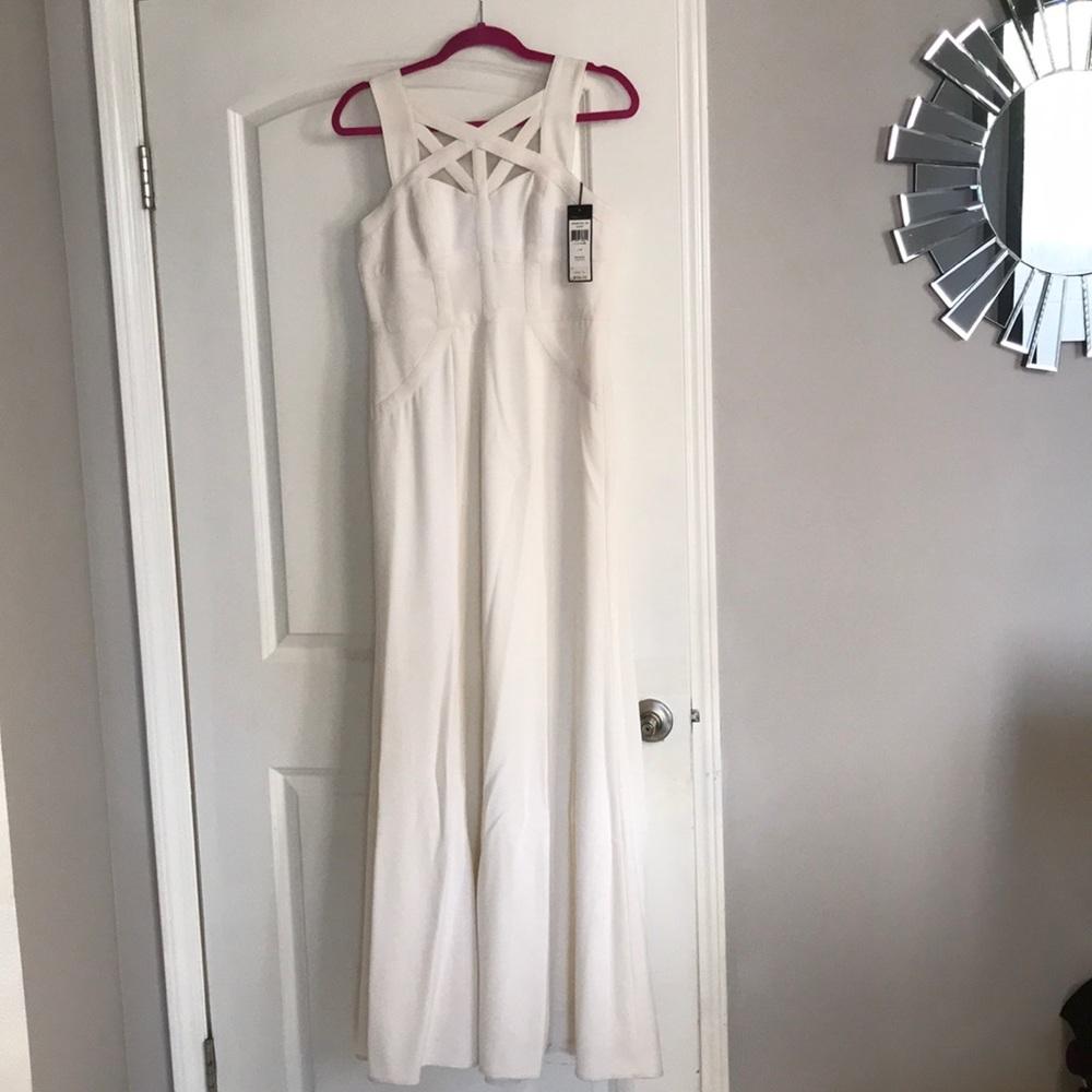 BCBG Max Azria off white maxi evening dress Alisha